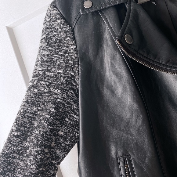 Faux leather/sweater moto jacket - Picture 3 of 5